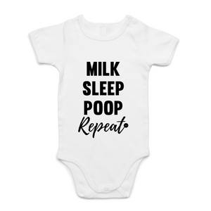 Milk Sleep Poop Repeat Romper